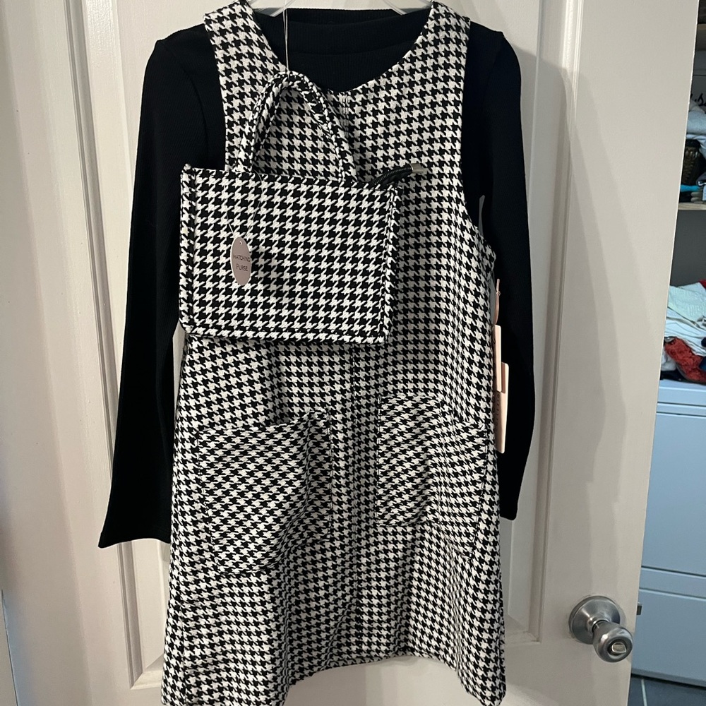 Biscotti Black and White Houndstooth Dress